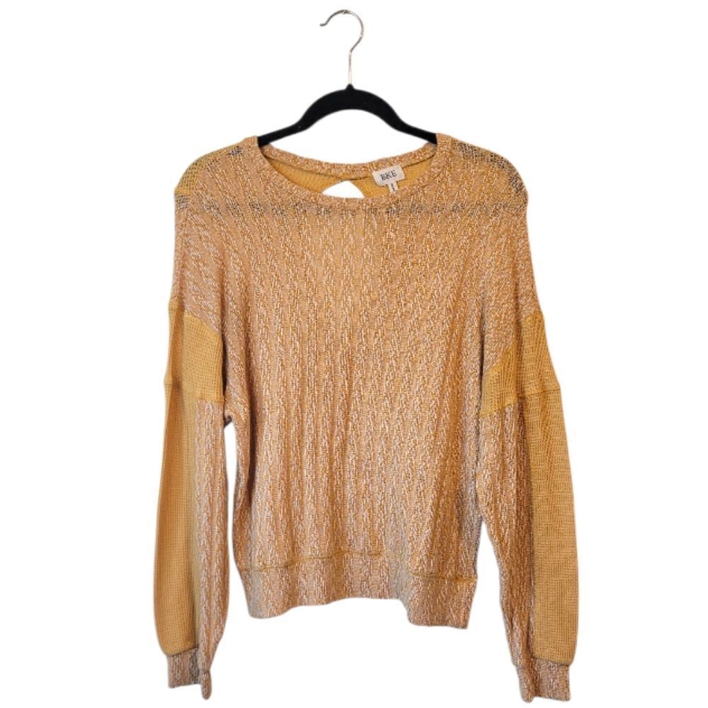 BKE Women's Mustard Yellow Drop Shoulder Top Size S